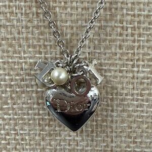 Dior Silver Victorian-Inspired Heart Necklace